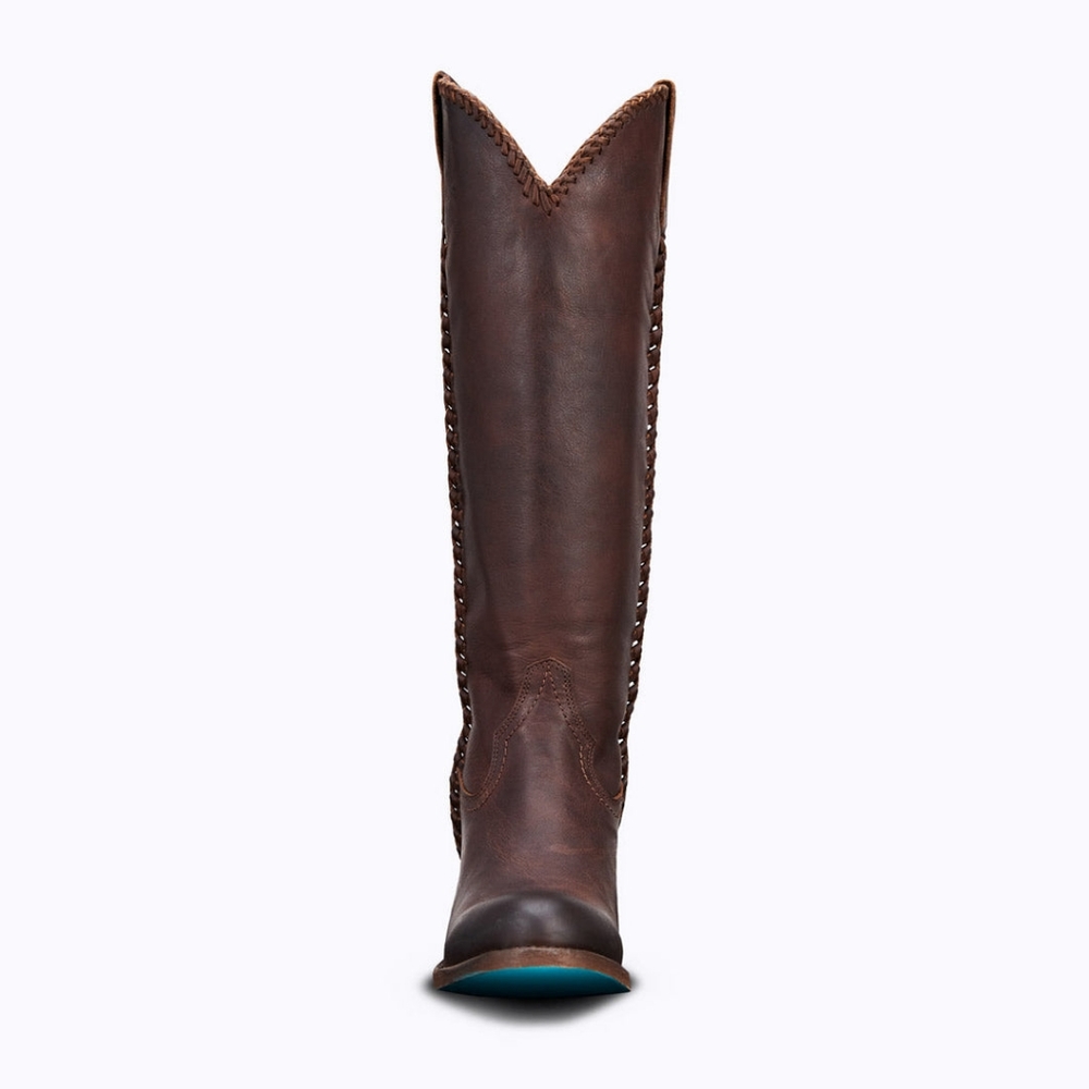 Lane Women's Plain Jane Western Boots Round Toe Brown - Picture 4 of 11